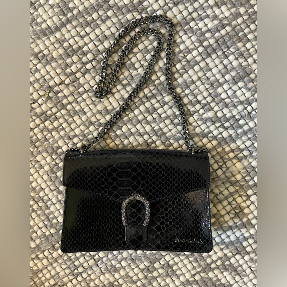 NWOT Marina Galanti leather metal purse made in Italy